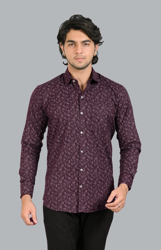 Premium Men's Cotton Slim Fit Floral Printed Shirt