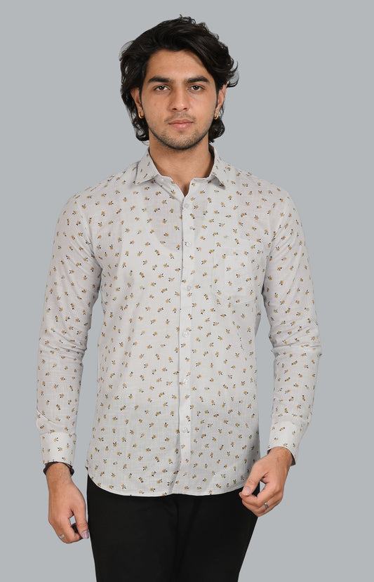 Premium Cotton Floral Print Casual Shirt